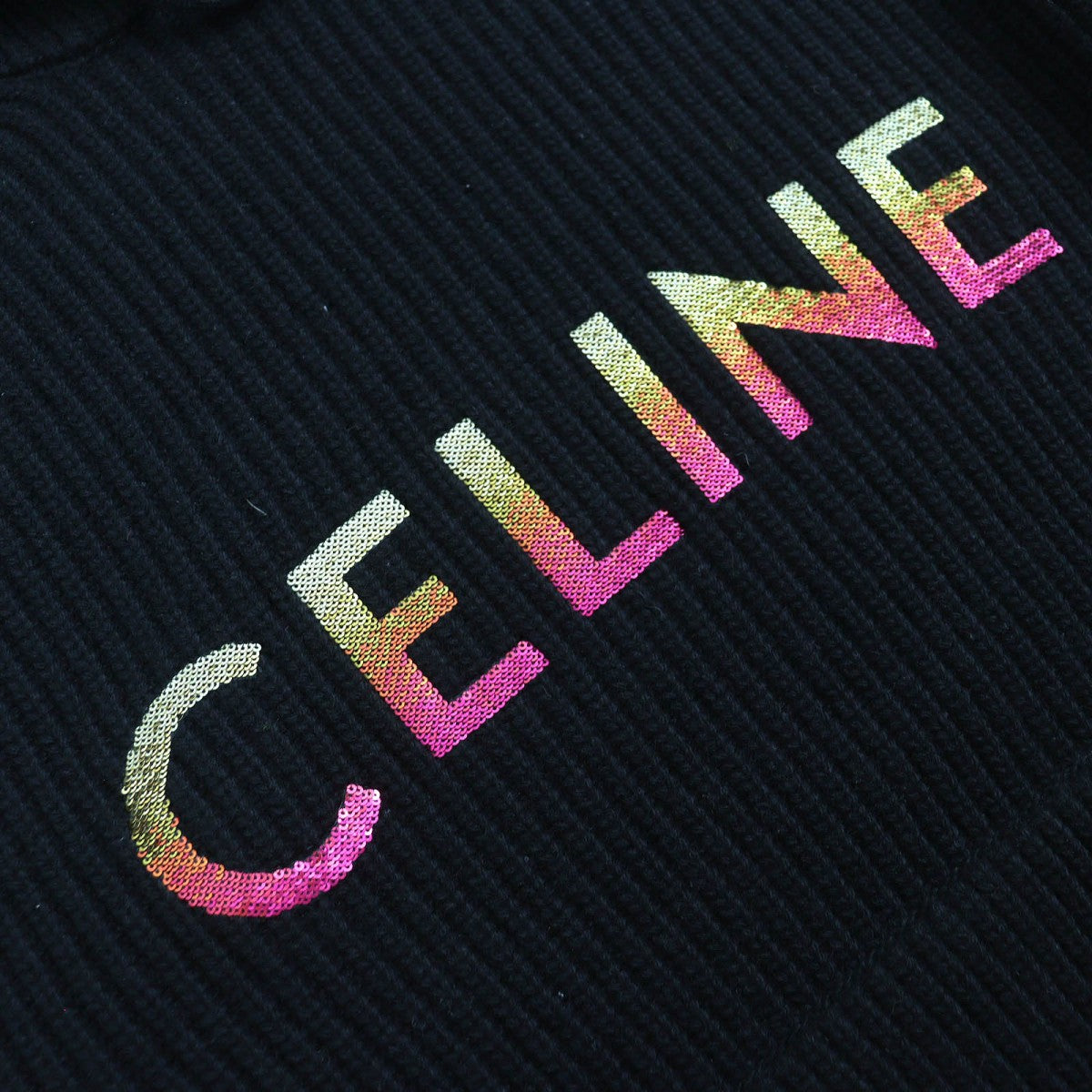 CELINE Hoodie 2A10X66Q Main: 100% wool black mens XS
