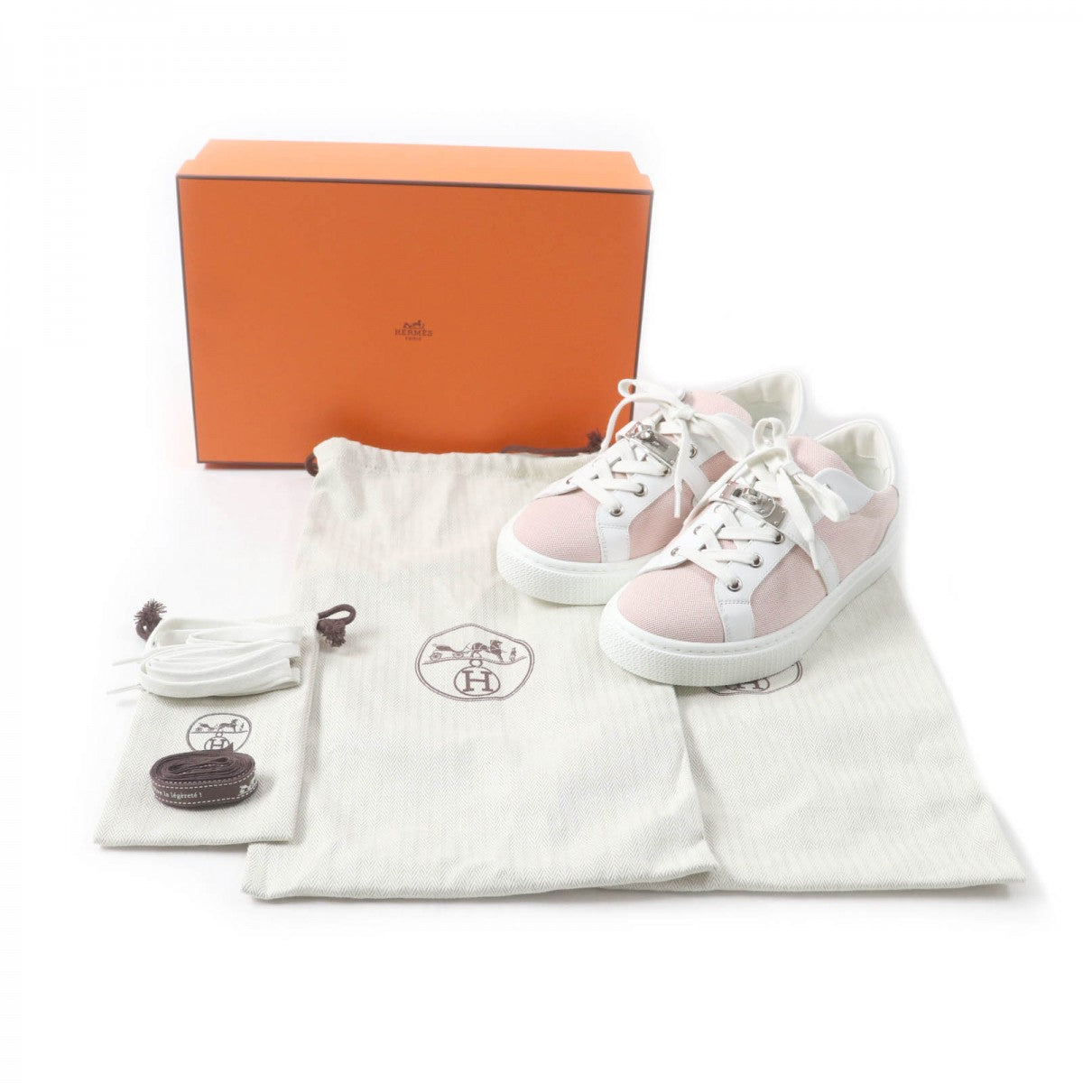 HERMES sneakers Main: Canvas, Part: Leather pink Day Women 36.5