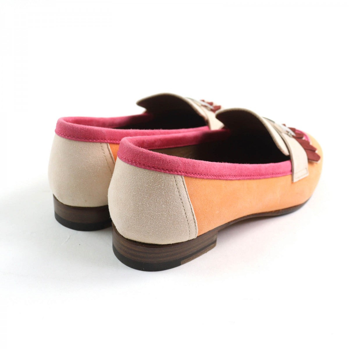 HERMES loafers 181071Z Main: Suede leather Multi Royal Women 35.5