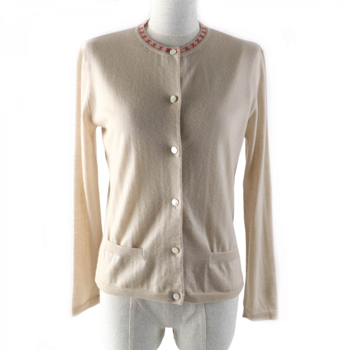 CHANEL ensemble 01S P17962 Main: 100% cashmere Beige red Women 38
