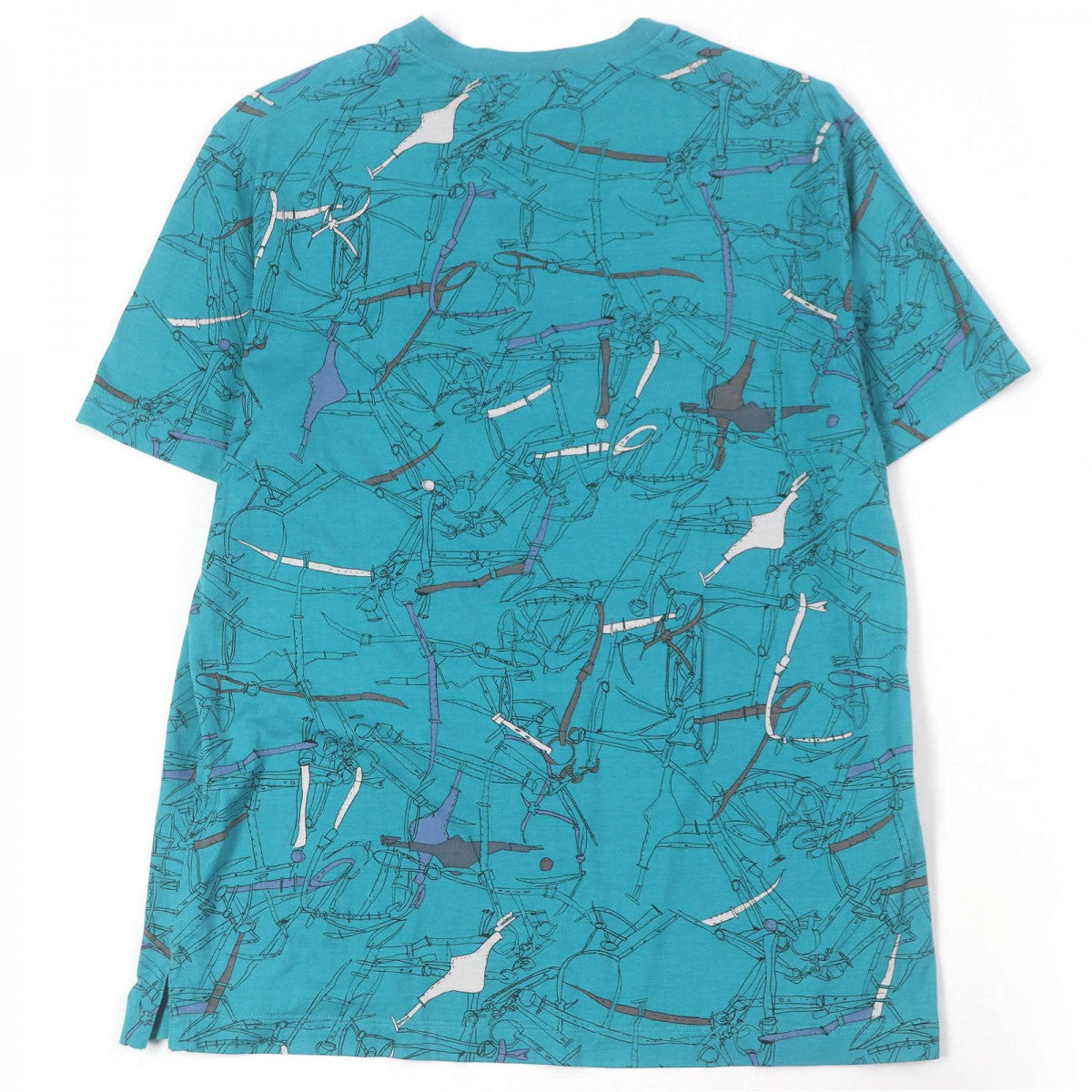 HERMES tops Main: 100% cotton blue mens M