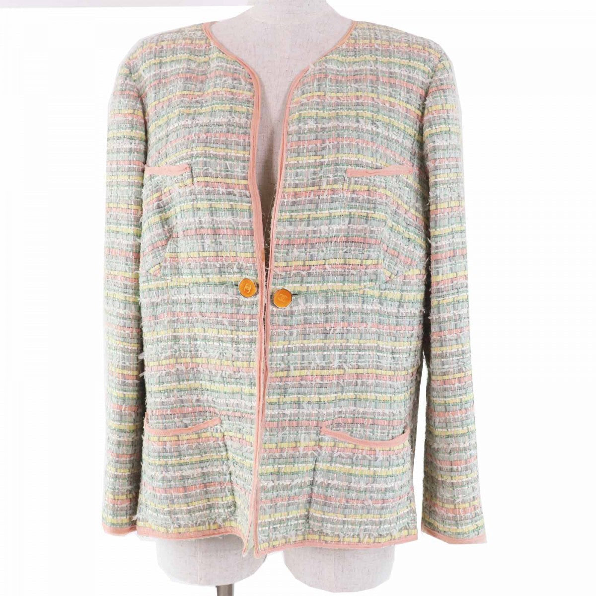 CHANEL Jacket 05P P26010 Outer material: 70% silk, Outer material: 10% cotton, Outer material: 10% acrylic, Outer material: 5% nylon, Outer material: 3% polyurethane Multi Women 46