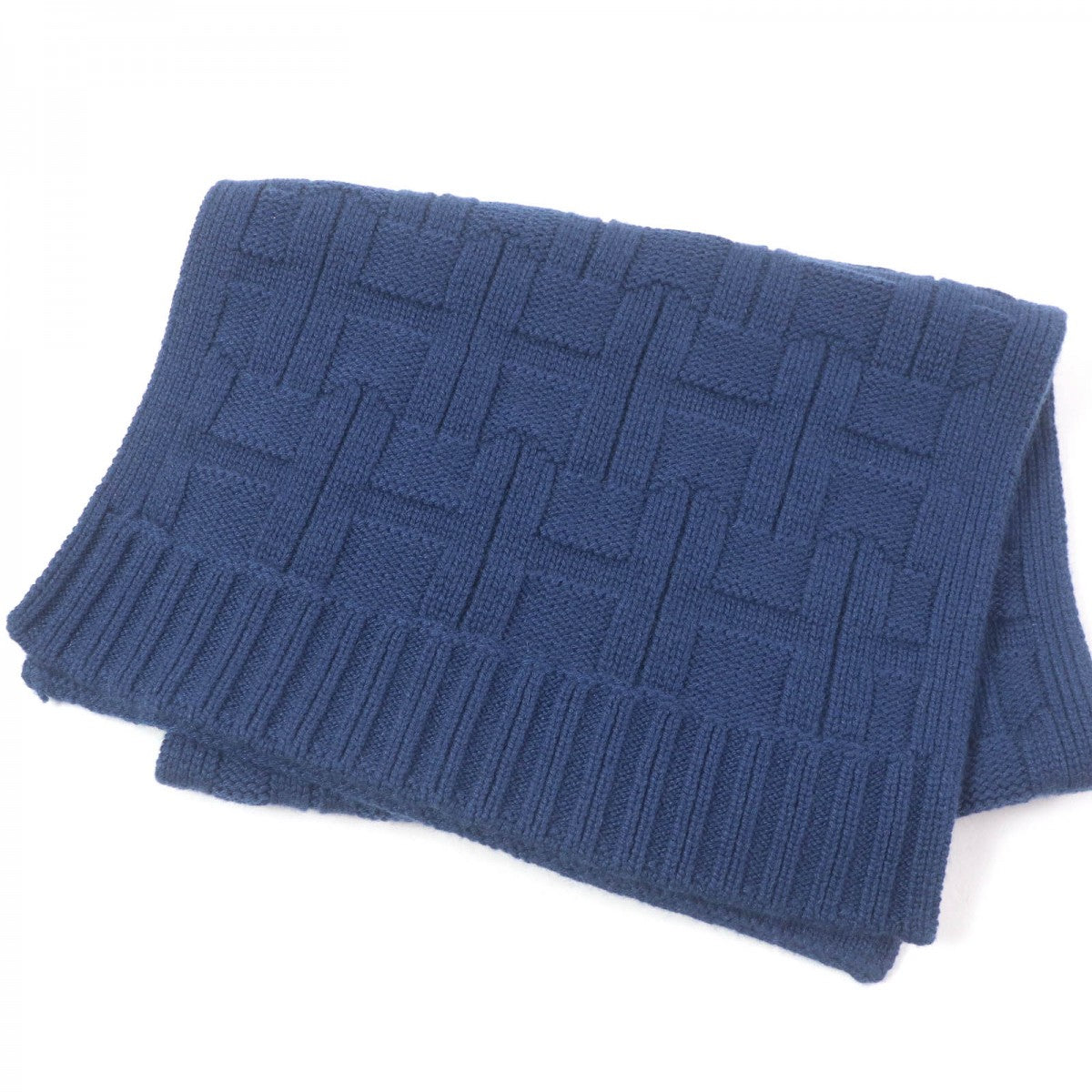 HERMES Scarf Main: 100% cashmere Navy mens