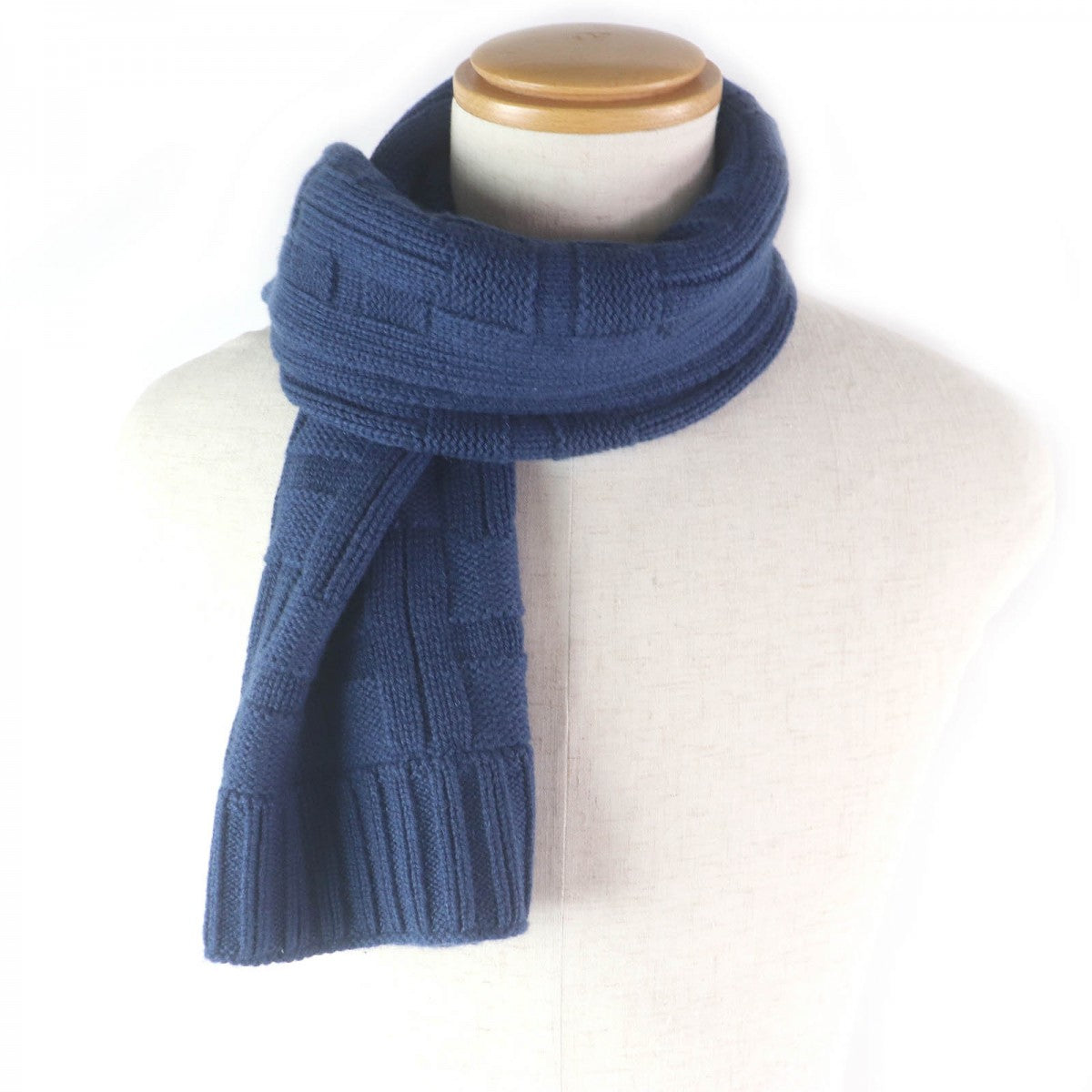 HERMES Scarf Main: 100% cashmere Navy mens