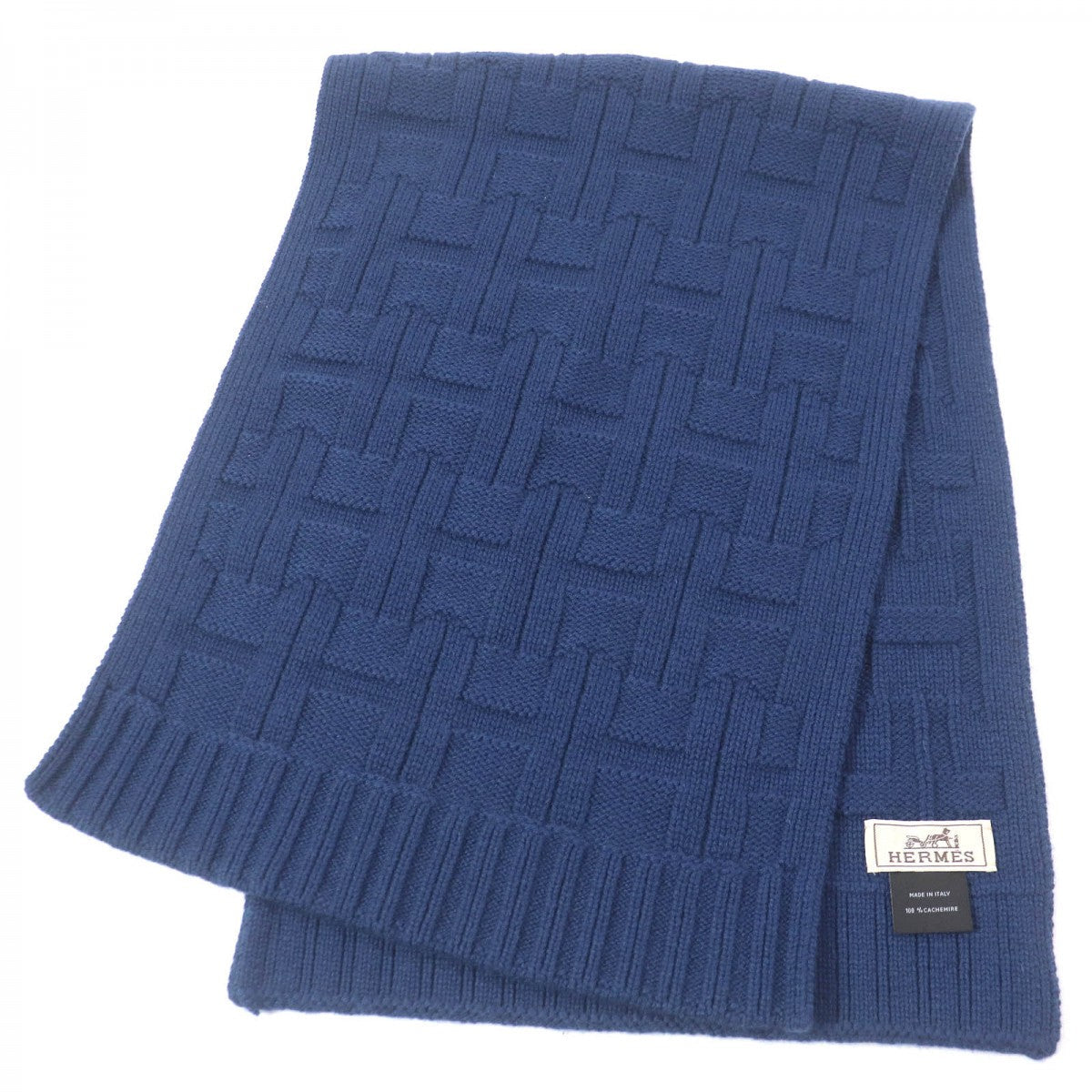 HERMES Scarf Main: 100% cashmere Navy mens
