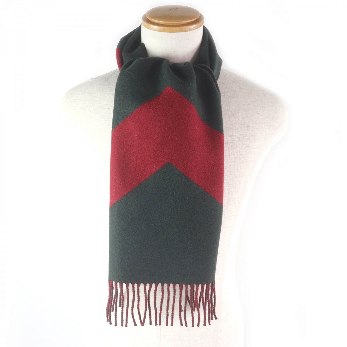 HERMES Scarf Main: 100% cashmere Green Bordeaux mens