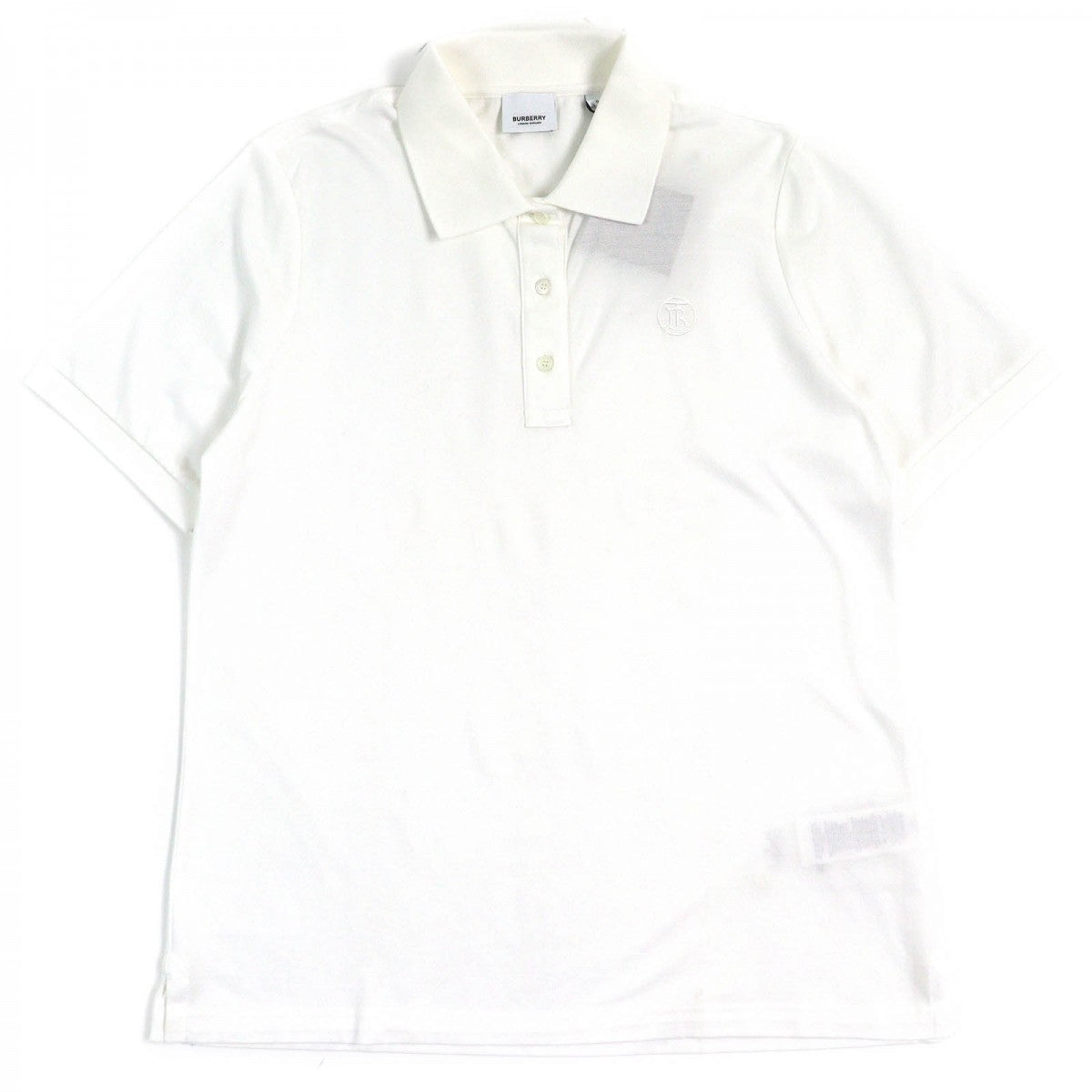 BURBERRY Short sleeve polo shirt 8049382 Main: 100% cotton, some parts: 97% cotton, some parts: 3% elastane white Women L