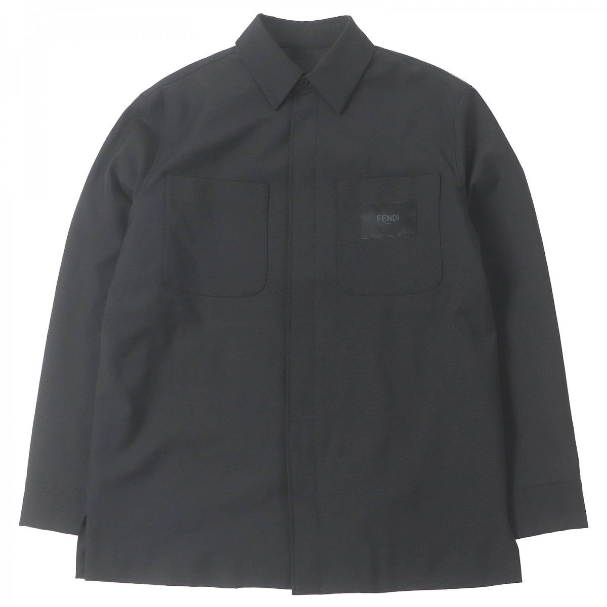 FENDI Long sleeve shirt FW1145 Main: 53% polyester, 43% wool, 4% polyurethane black mens 46