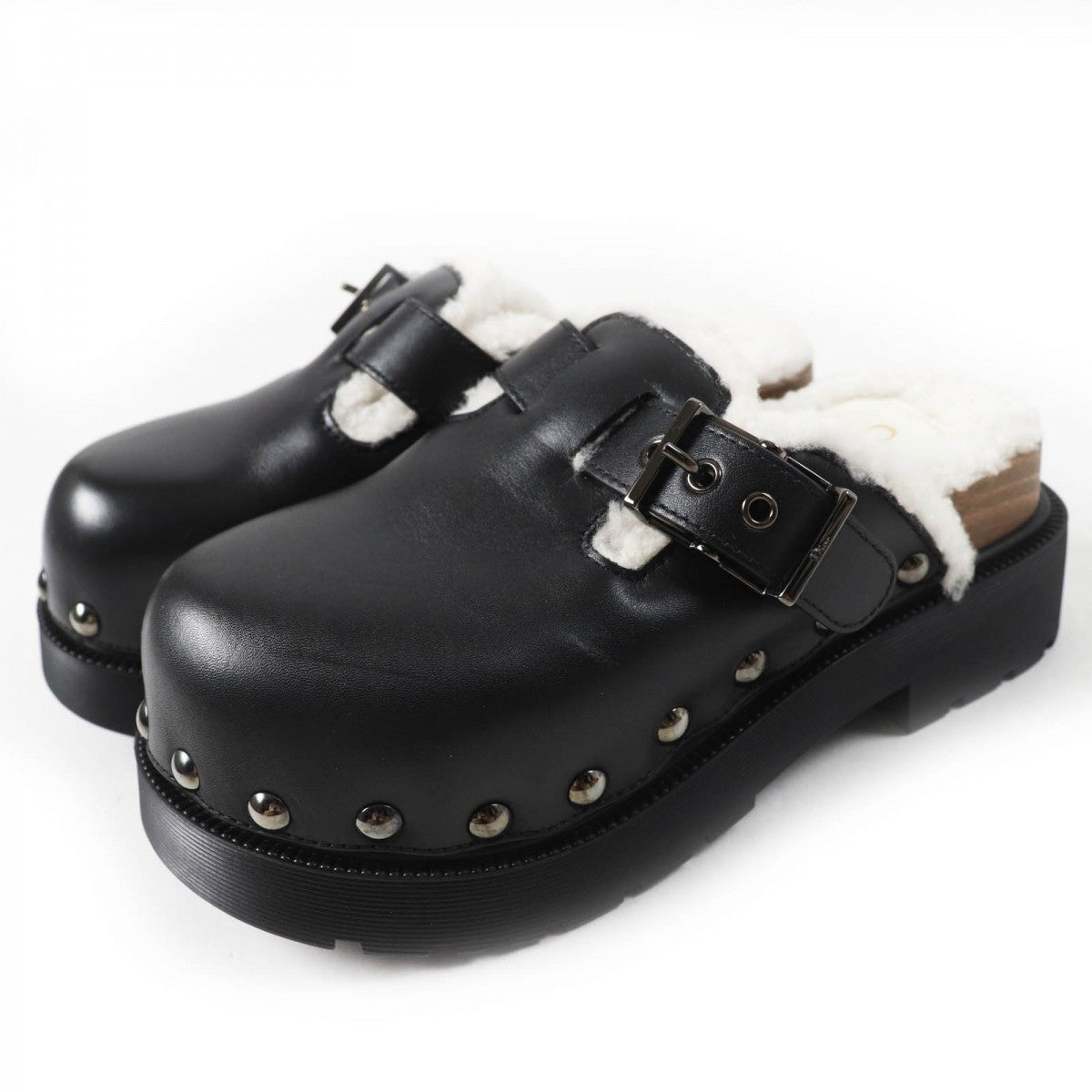 Christian Dior Sandals Main: Leather, Part: Mouton Black White Diorquake Women 34