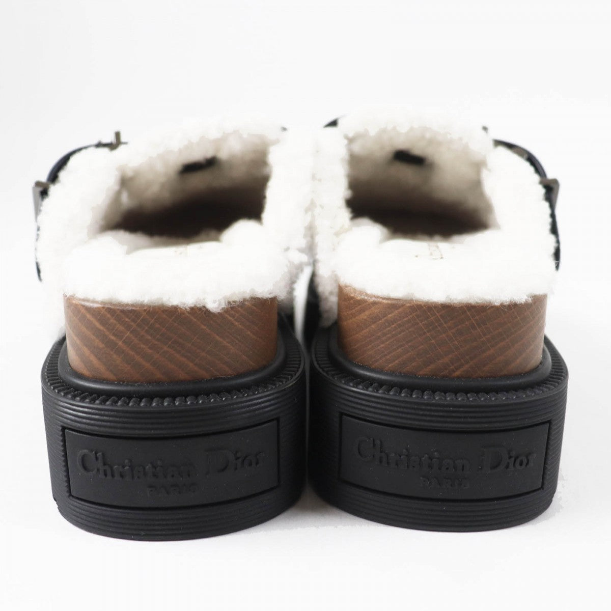 Christian Dior Sandals Main: Leather, Part: Mouton Black White Diorquake Women 34