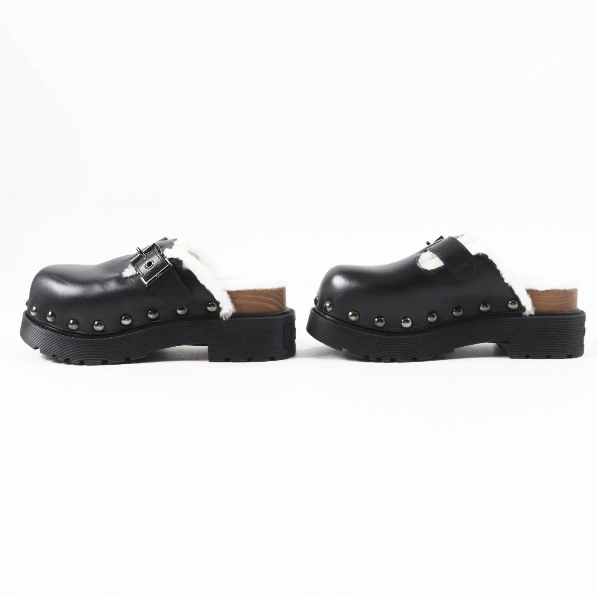 Christian Dior Sandals Main: Leather, Part: Mouton Black White Diorquake Women 34