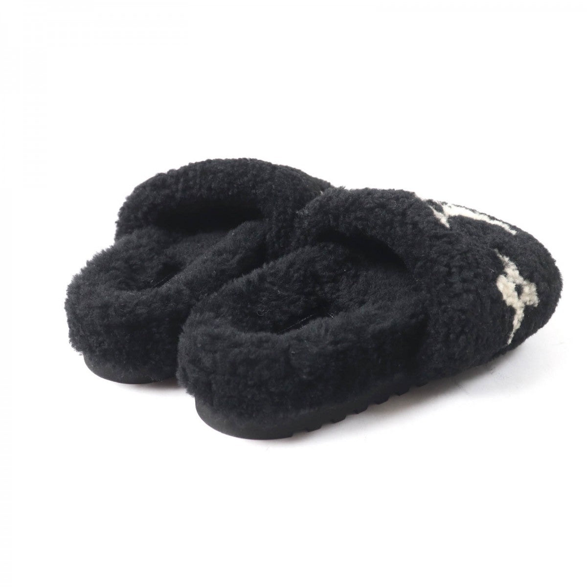LOUIS VUITTON Sandals Main: Mouton Black beige Paseo Line Women 36