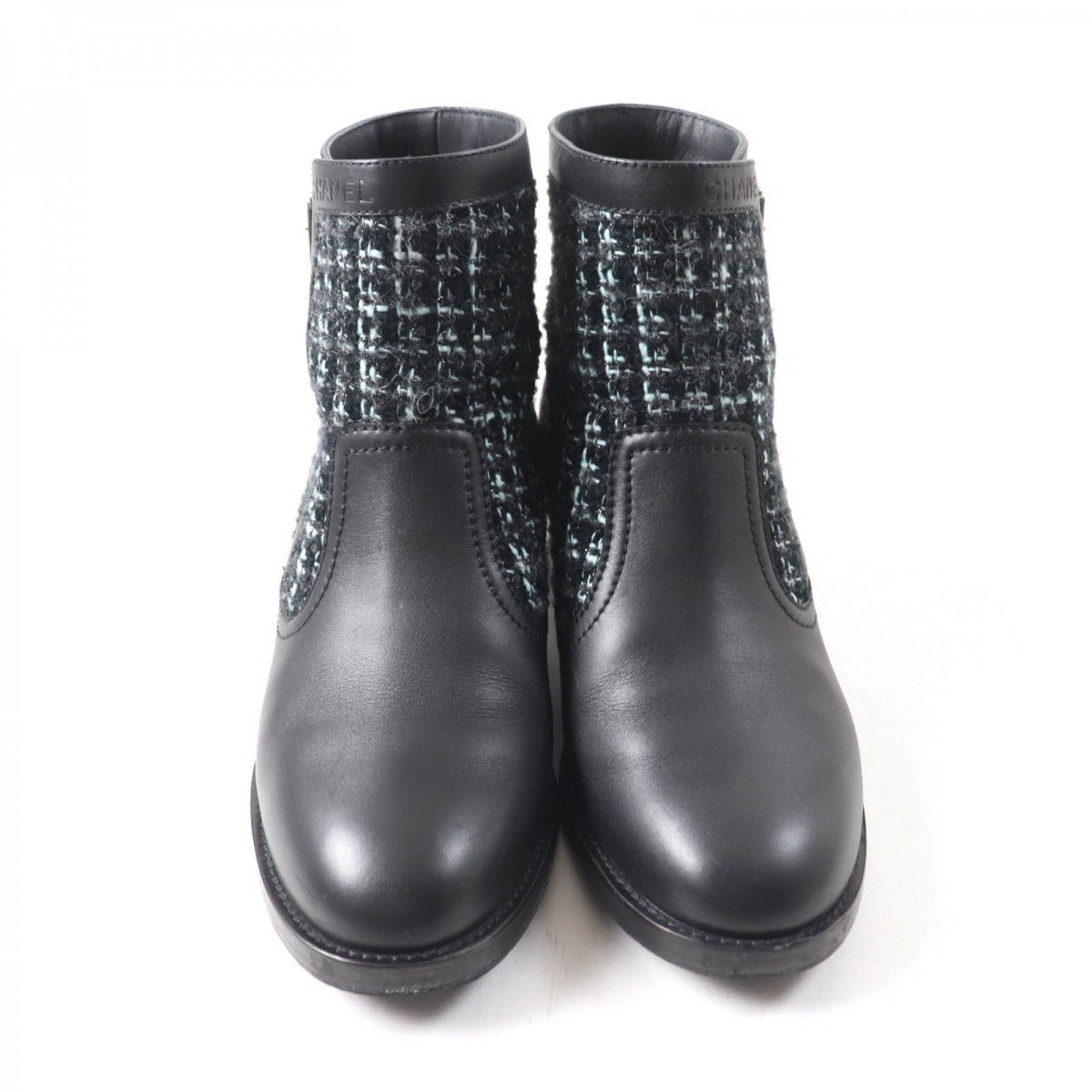 CHANEL Ankle boots 22B G39334 Main: Leather, Part: Tweed multicolor Women 38 C