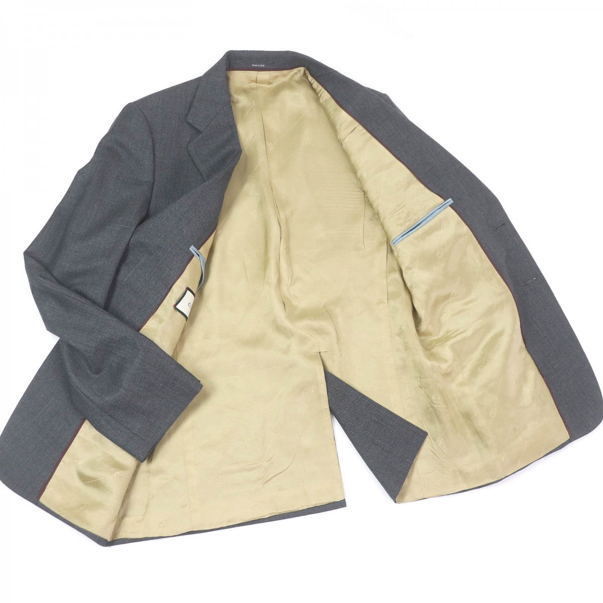 GUCCI tailored jacket 625378 Outer: 100% wool, Lining: 100% rayon, Sleeve lining: 100% cupra gray mens 50