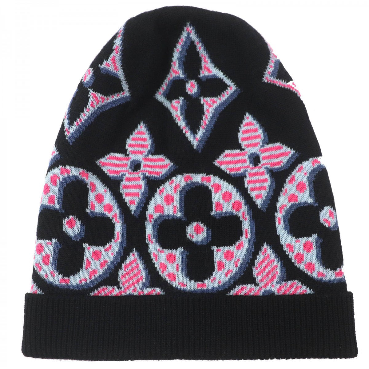 LOUIS VUITTON Knit cap M73898 Main: 100% wool Black Pink Blue Gray type Bone Giant mens