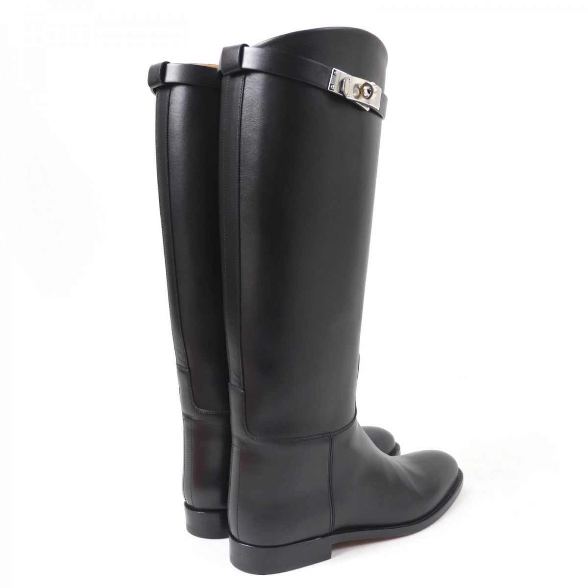 HERMES Knee-high boots Main: Leather black Women 37