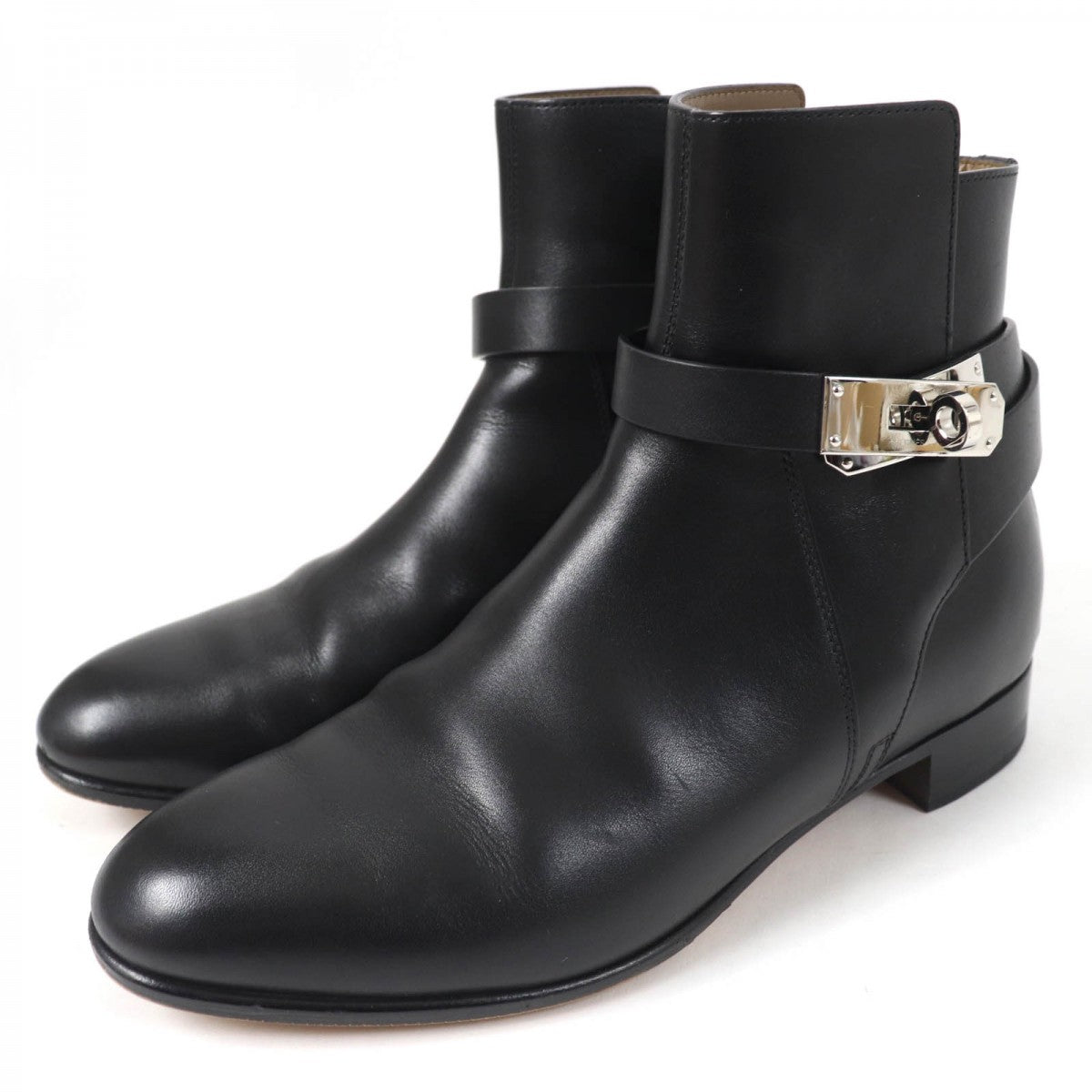 HERMES short boots Main: Leather black Neo Women 36.5