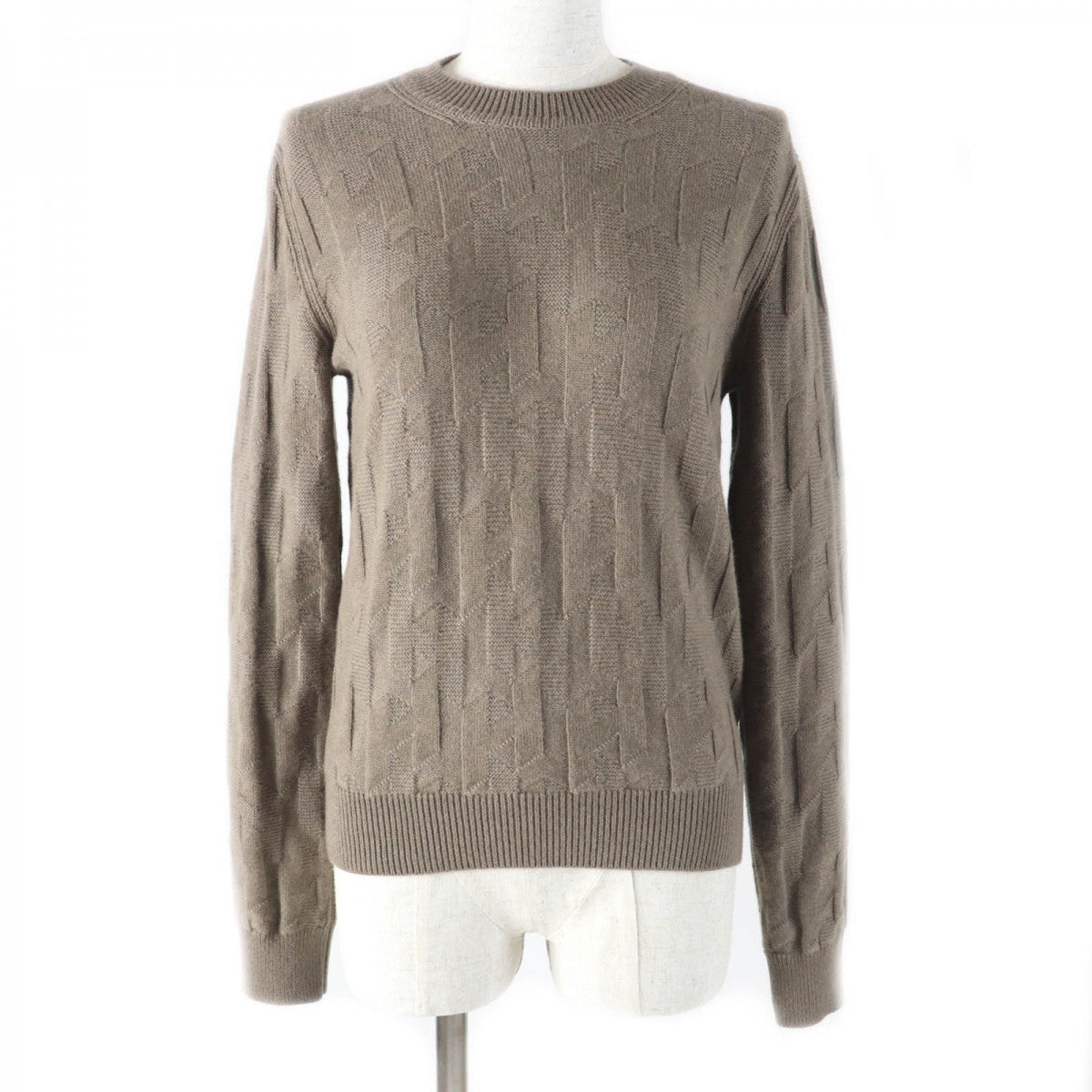 HERMES knit 2610D3 Main: 100% wool Brown Women 38