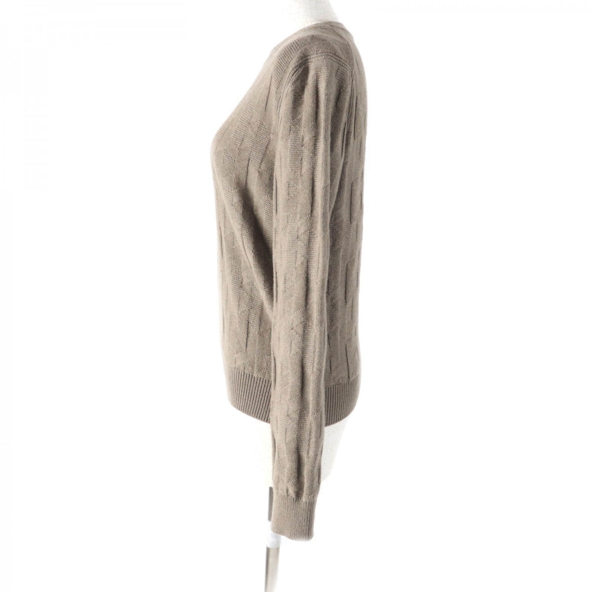 HERMES knit 2610D3 Main: 100% wool Brown Women 38