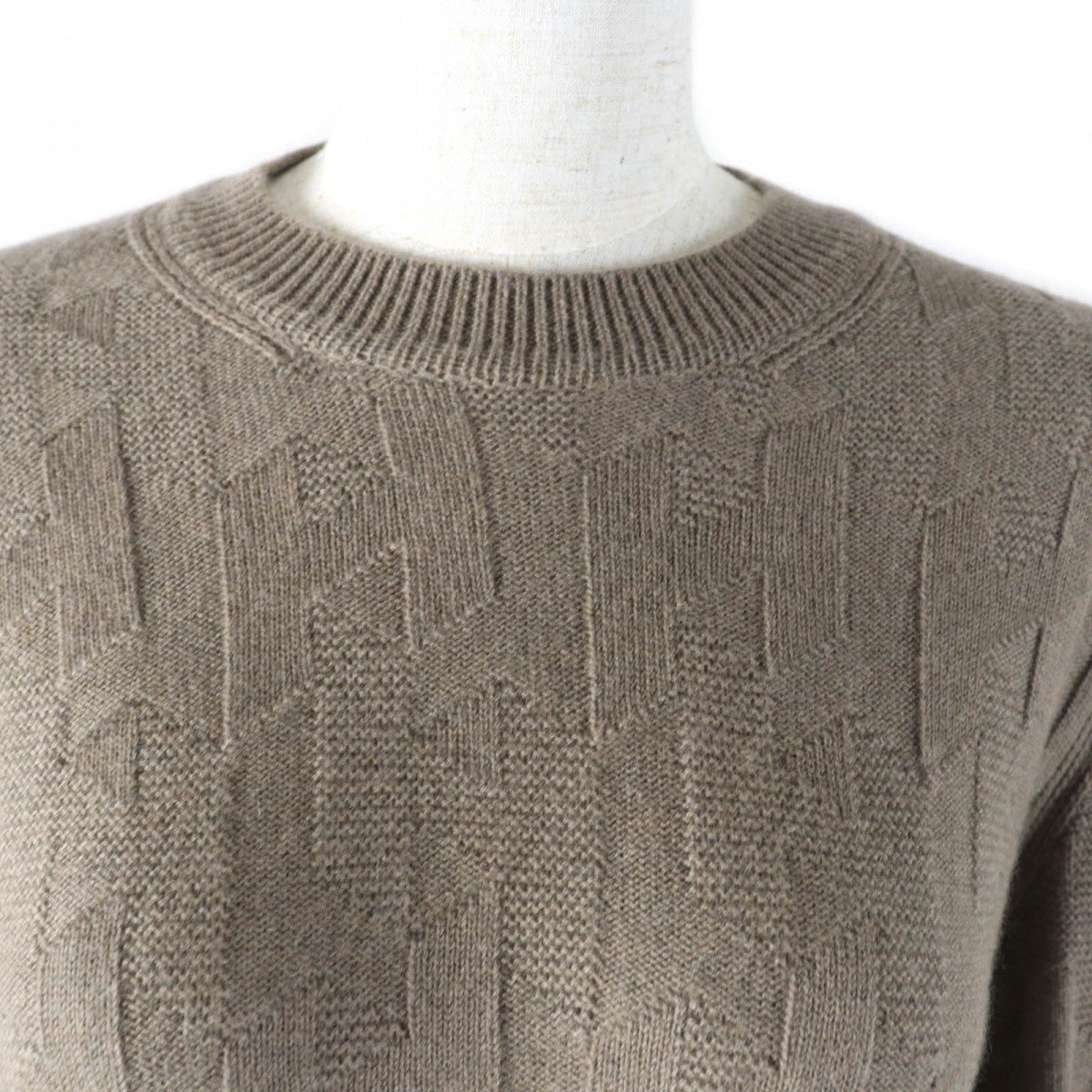 HERMES knit 2610D3 Main: 100% wool Brown Women 38