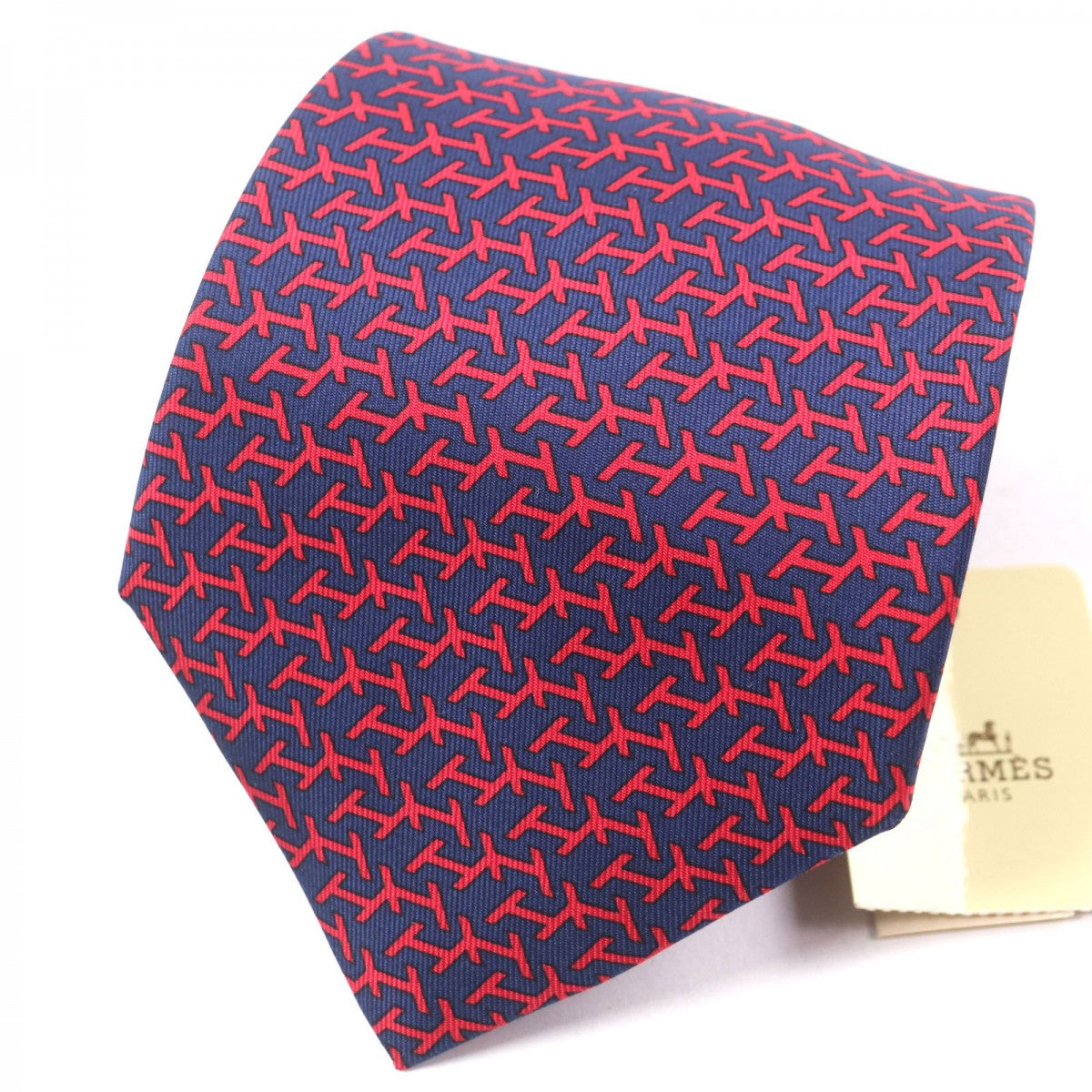 HERMES tie Main: 100% silk Red mens