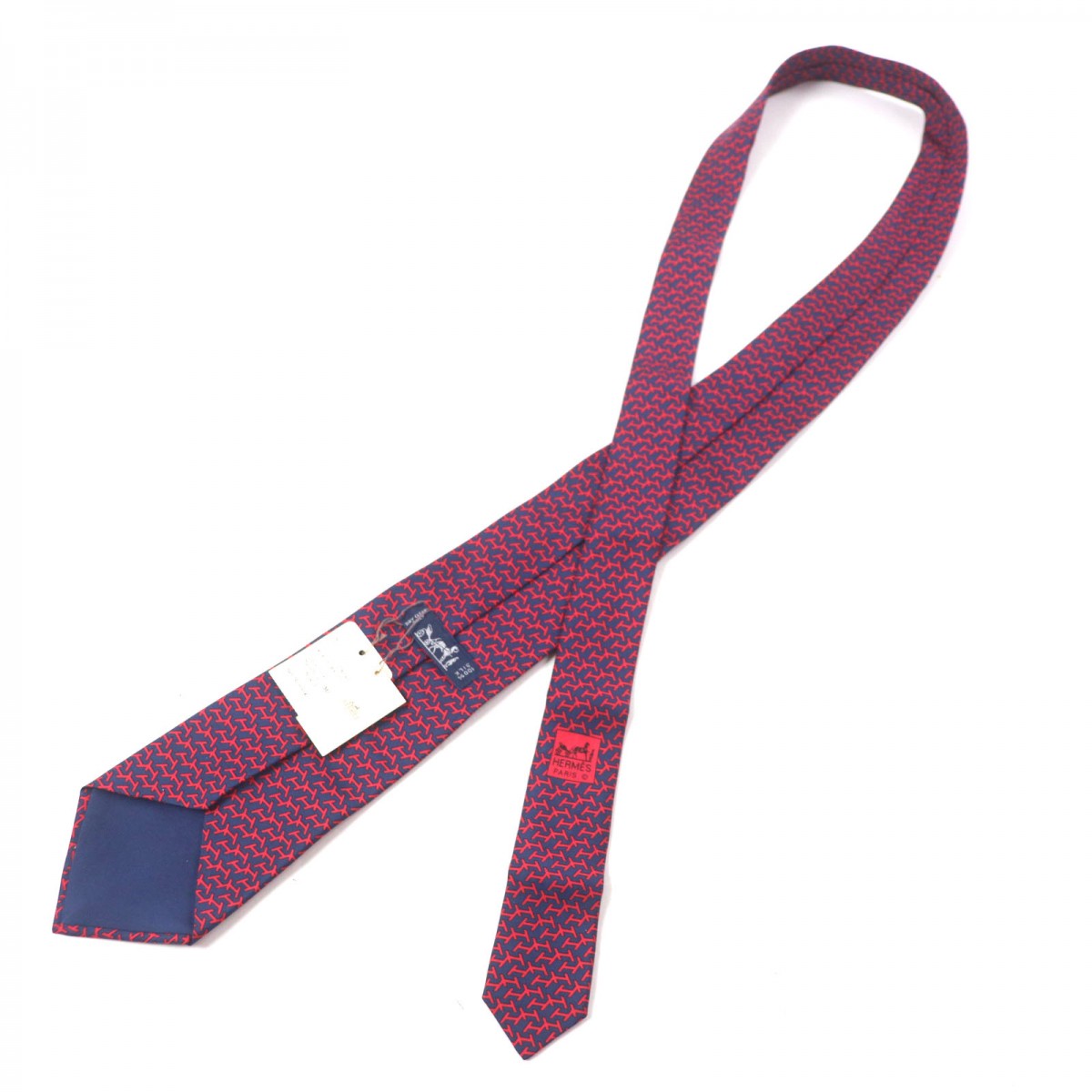HERMES tie Main: 100% silk Red mens