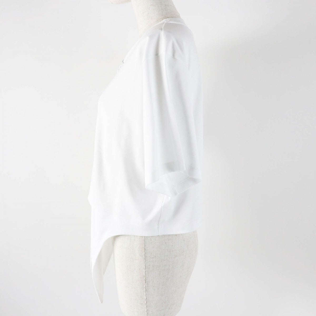 LOUIS VUITTON Short sleeve T-shirt Main: 100% cotton, Leather part: Sheepskin white Women L