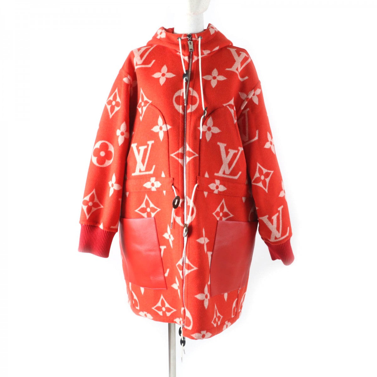 LOUIS VUITTON coat Main: 99% wool, Main: 1% silk, Part: 85% wool, Part: 14% nylon, Part: 1% polyurethane Red Women 38