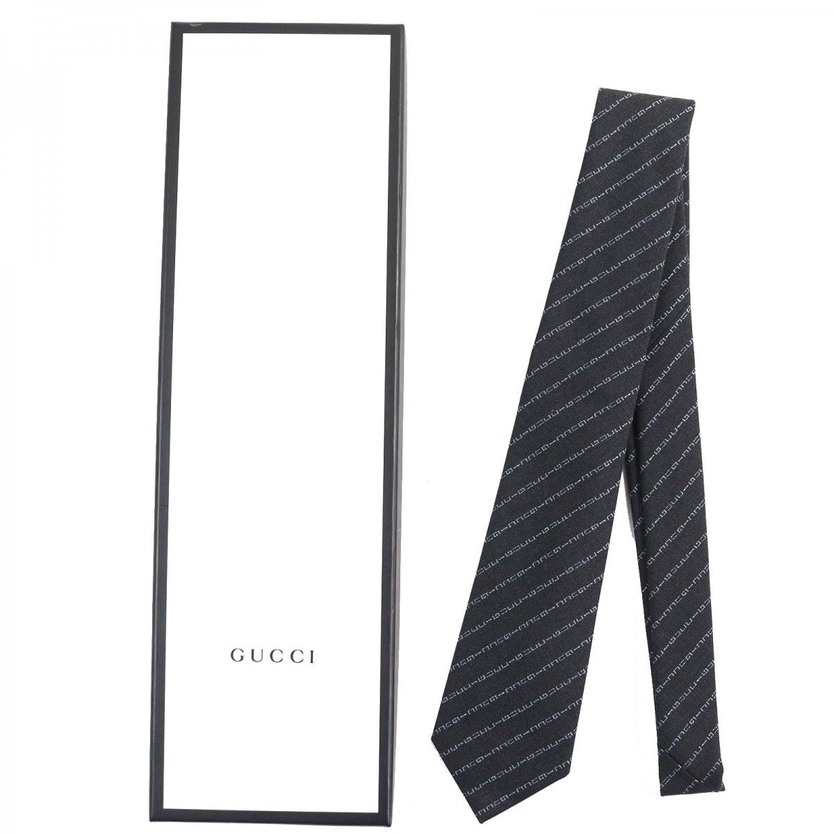 GUCCI tie Main: 100% wool, Lining: 60% cupra, Lining: 40% silk Dark gray mens
