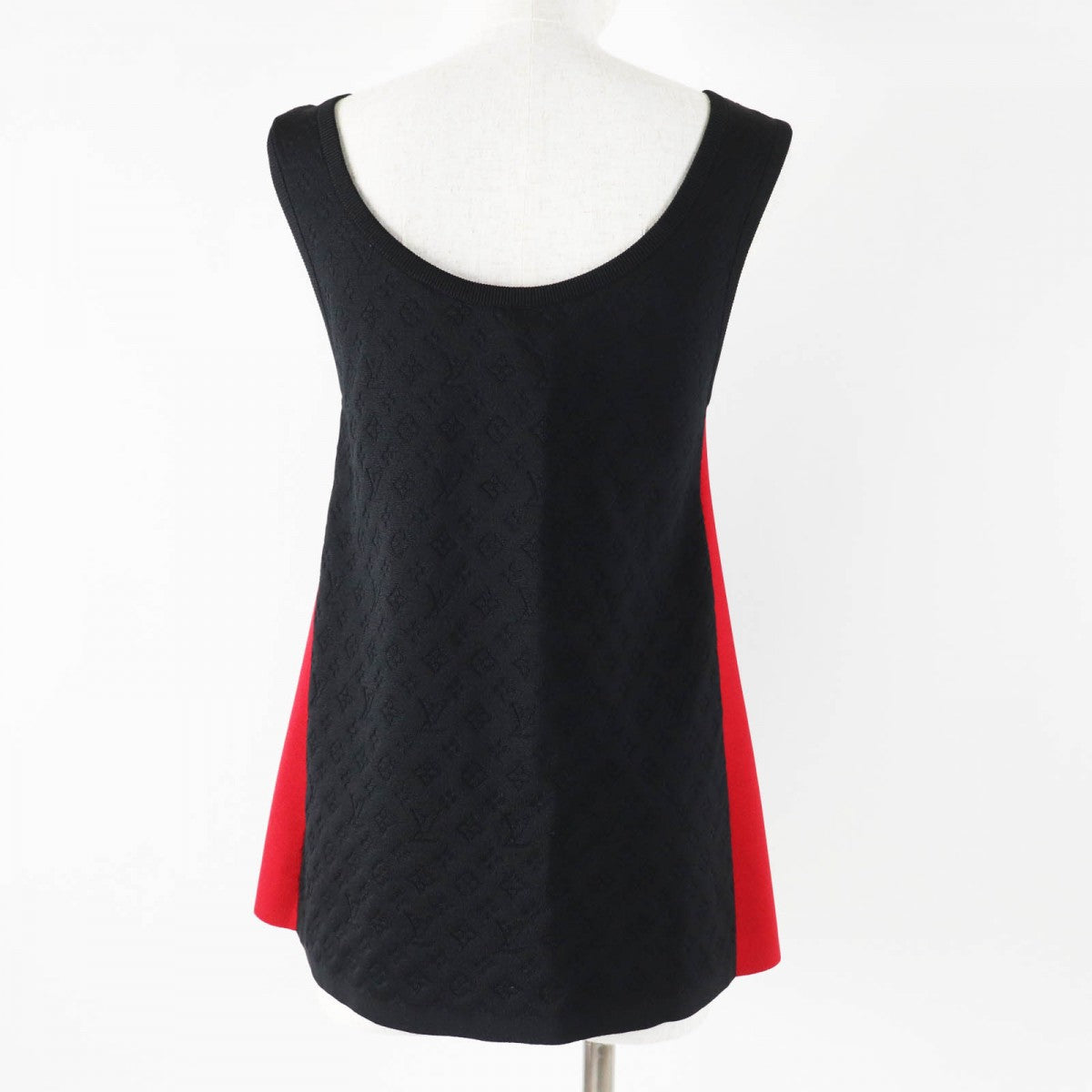 LOUIS VUITTON Tank top Main: 65% silk, 32% nylon, 3% polyurethane Black red Women S