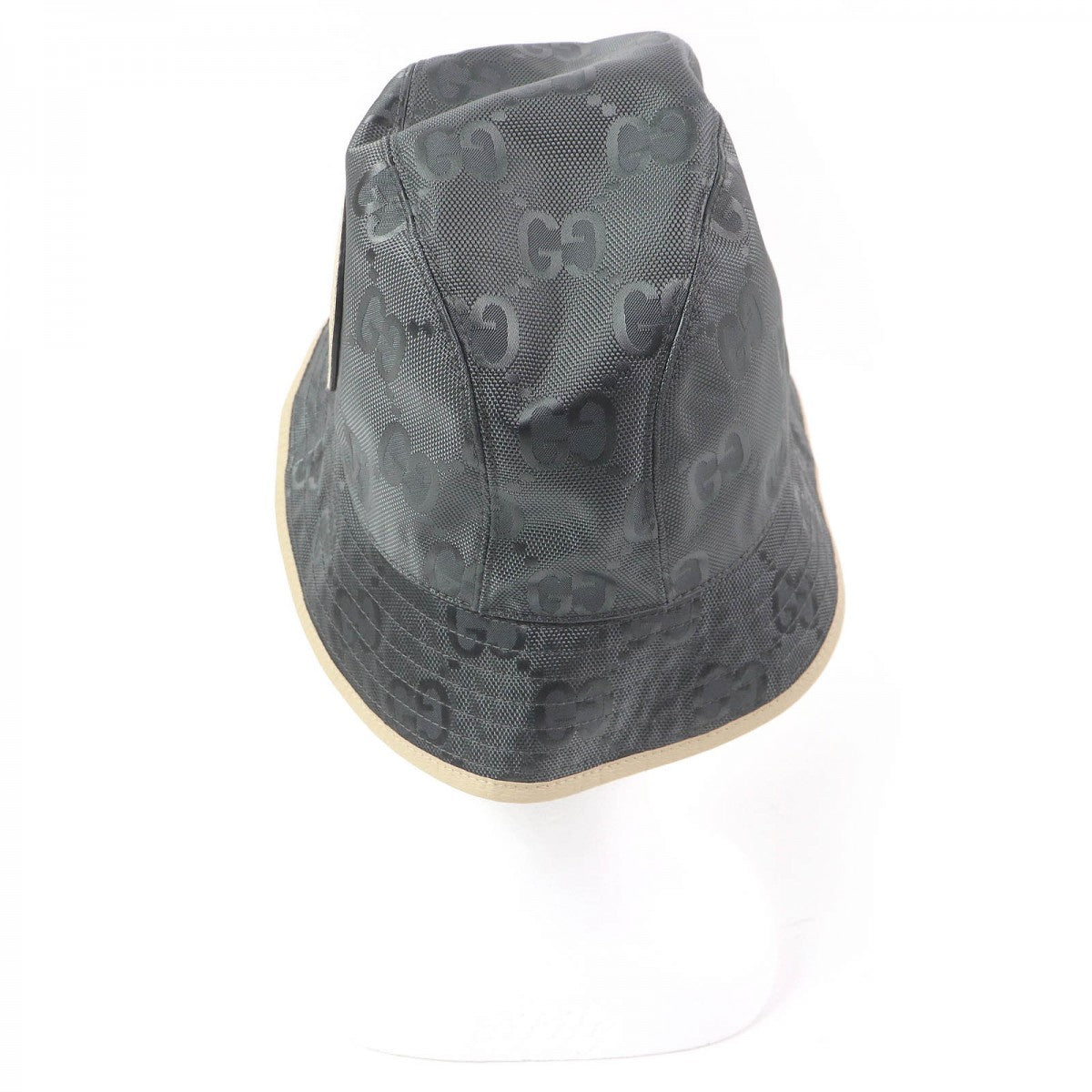 GUCCI hat 627115 Outer: 100% nylon, Lining: 100% cotton, Partial: leather gray mens
