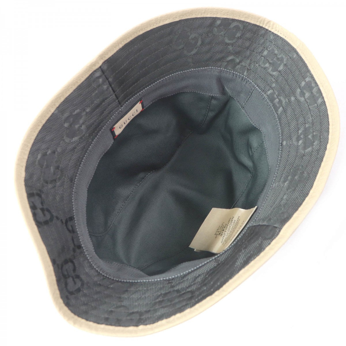 GUCCI hat 627115 Outer: 100% nylon, Lining: 100% cotton, Partial: leather gray mens
