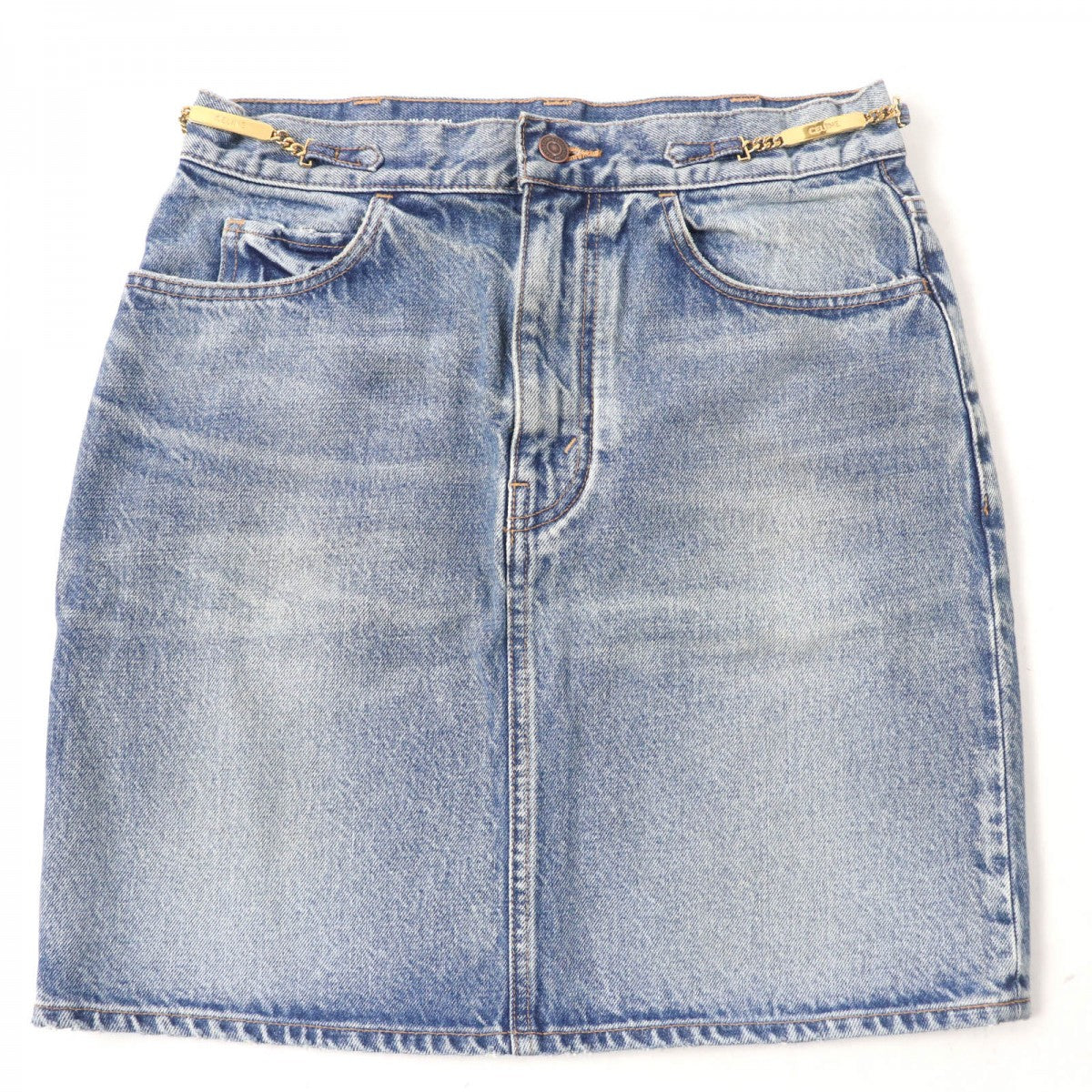 CELINE skirt S195 571Q 08YC Main: 100% cotton Indigo Women 28