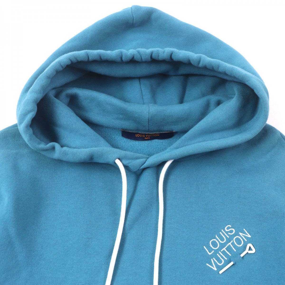 LOUIS VUITTON Hoodie Main: 100% cotton Blue type Signature hoodie with embroidery mens M