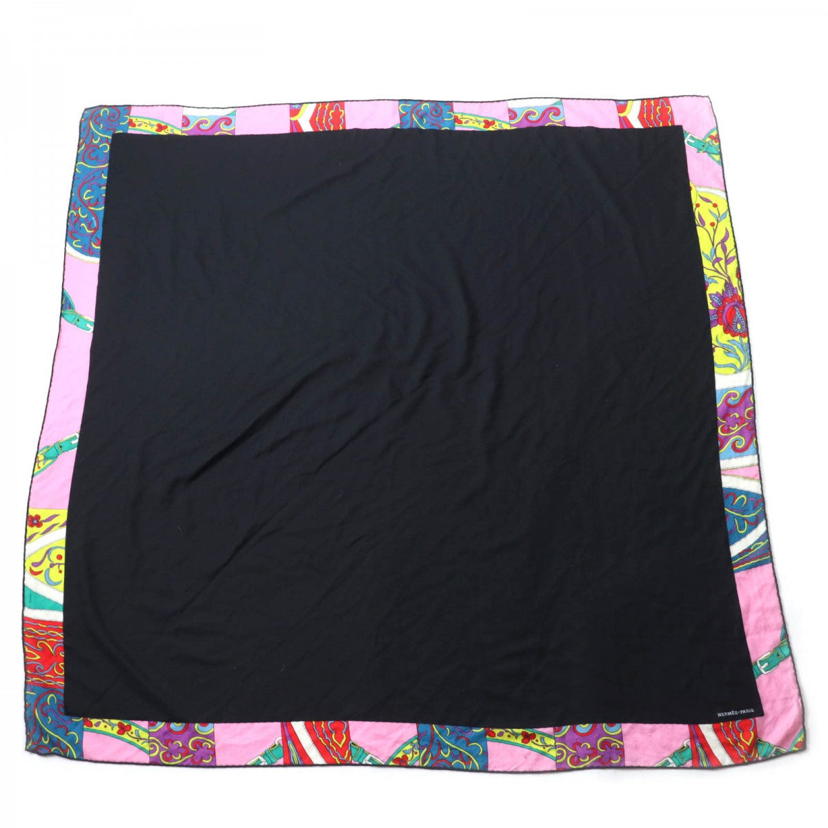 HERMES scarf Main: 70% cashmere, Main: 30% silk Black multicolor Caregean Festival of the Amazon Women