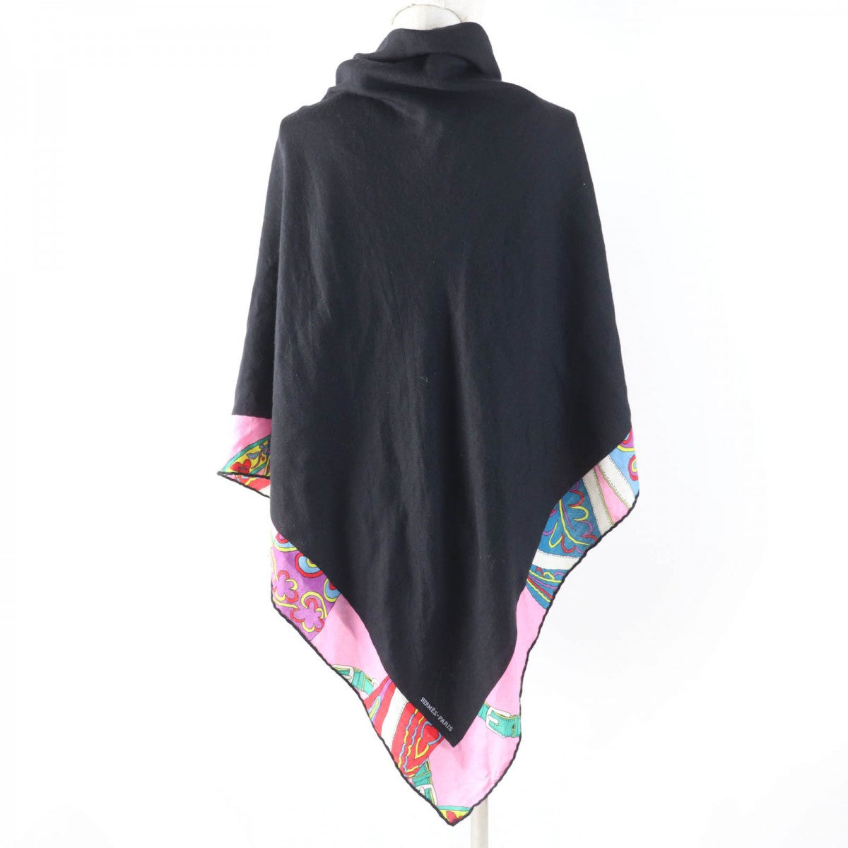 HERMES scarf Main: 70% cashmere, Main: 30% silk Black multicolor Caregean Festival of the Amazon Women
