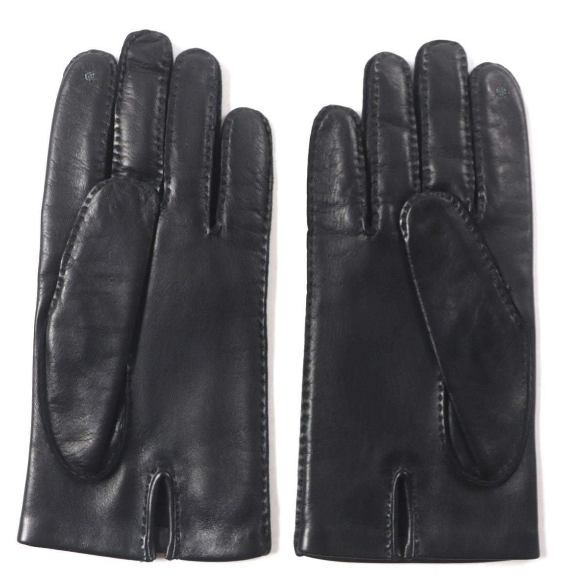HERMES gloves Main: Lamb leather, Lining: 100% silk black mens 8