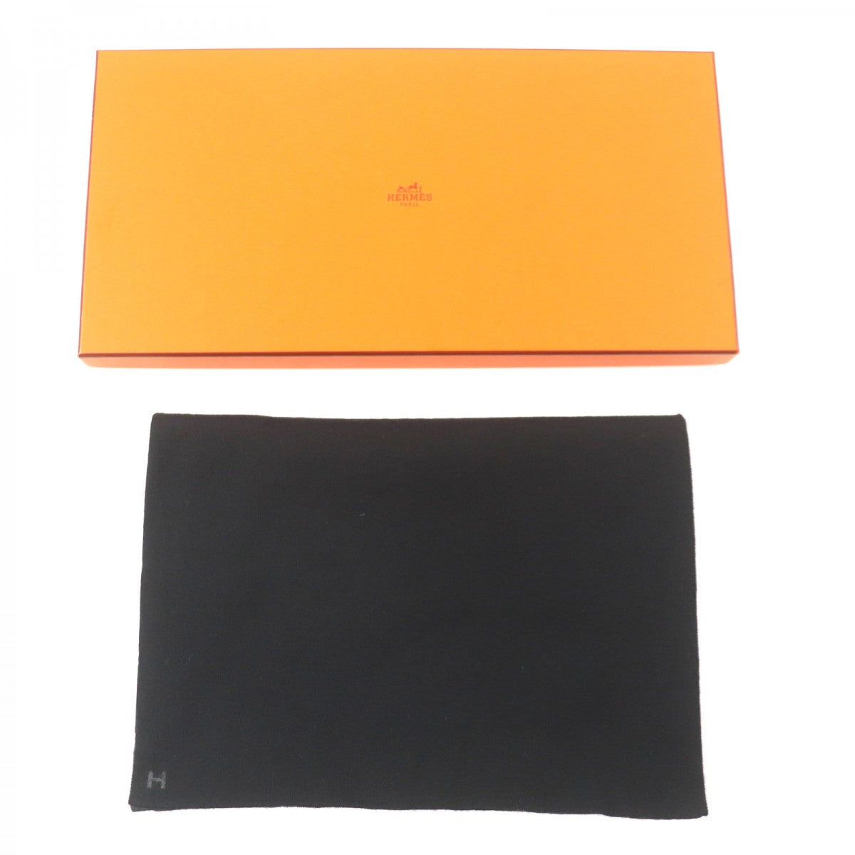 HERMES Scarf Main: 70% cashmere, Main: 30% silk Black Grey Allertour mens