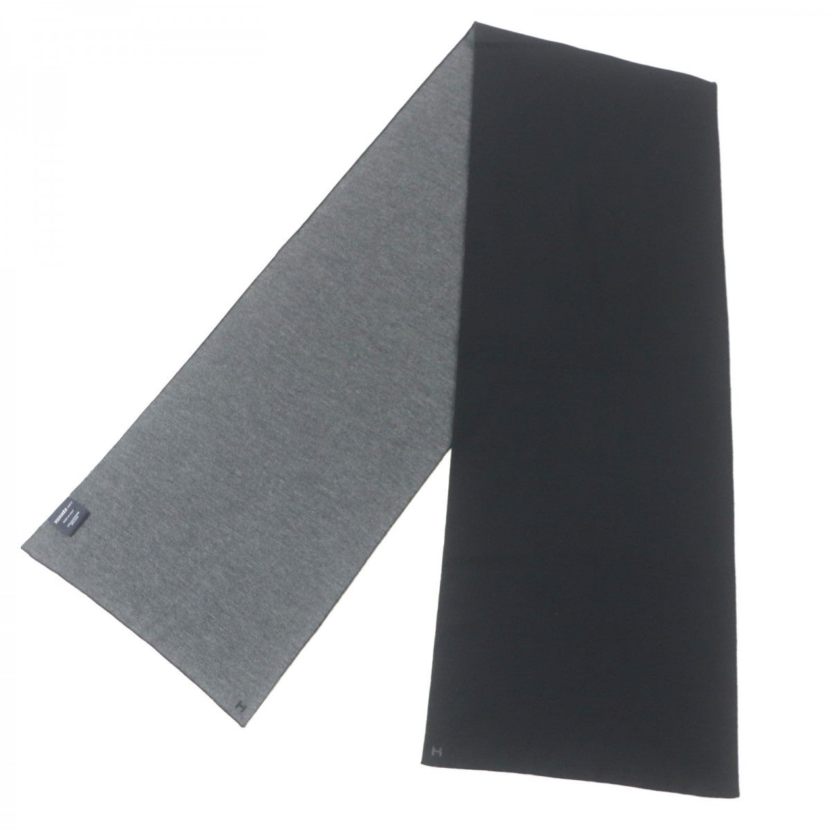 HERMES Scarf Main: 70% cashmere, Main: 30% silk Black Grey Allertour mens