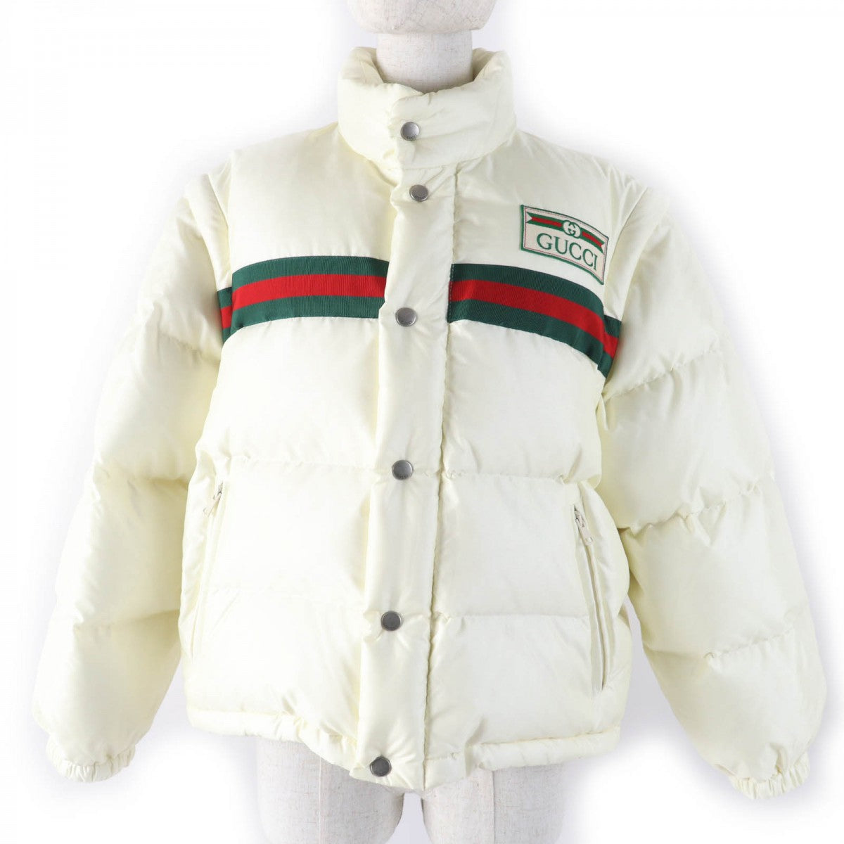 GUCCI Down jacket 683216 Main: 100% nylon, part: 65% rayon, part: 35% cotton, part: 100% polyester, filling: 90% down Ivory Women 36