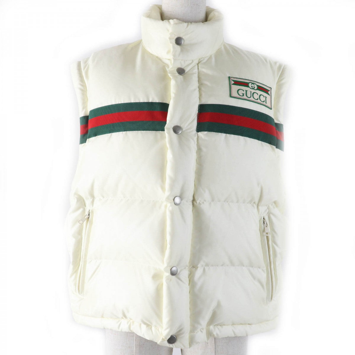 GUCCI Down jacket 683216 Main: 100% nylon, part: 65% rayon, part: 35% cotton, part: 100% polyester, filling: 90% down Ivory Women 36