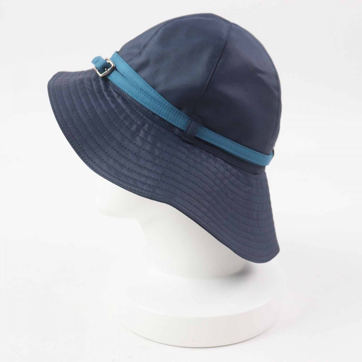 HERMES hat Main: 86% polyester, Main: 14% polyamide (nylon), Lining: 100% acetate Navy light blue Women 56