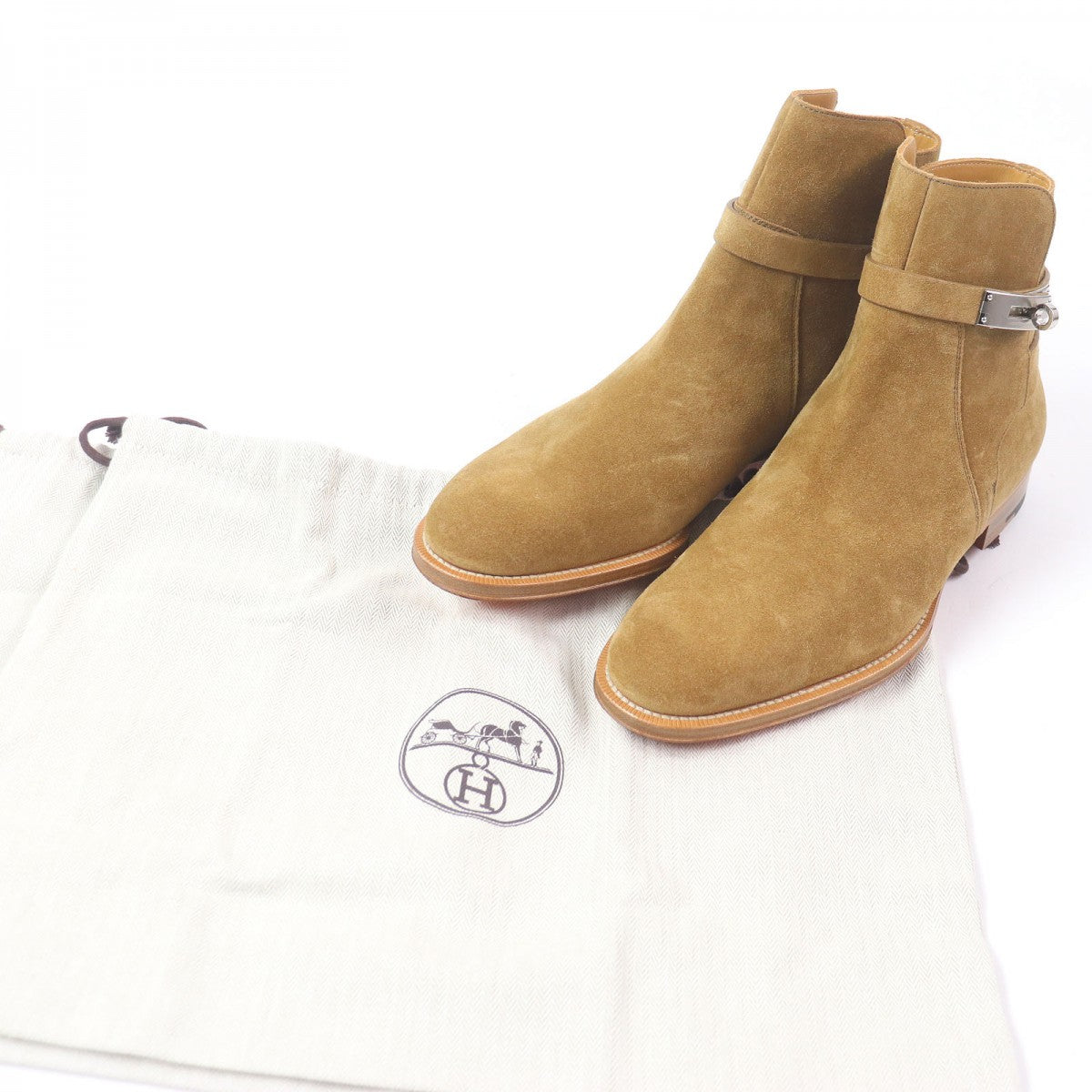 HERMES boots Main: Suede leather beige Fortune mens 41