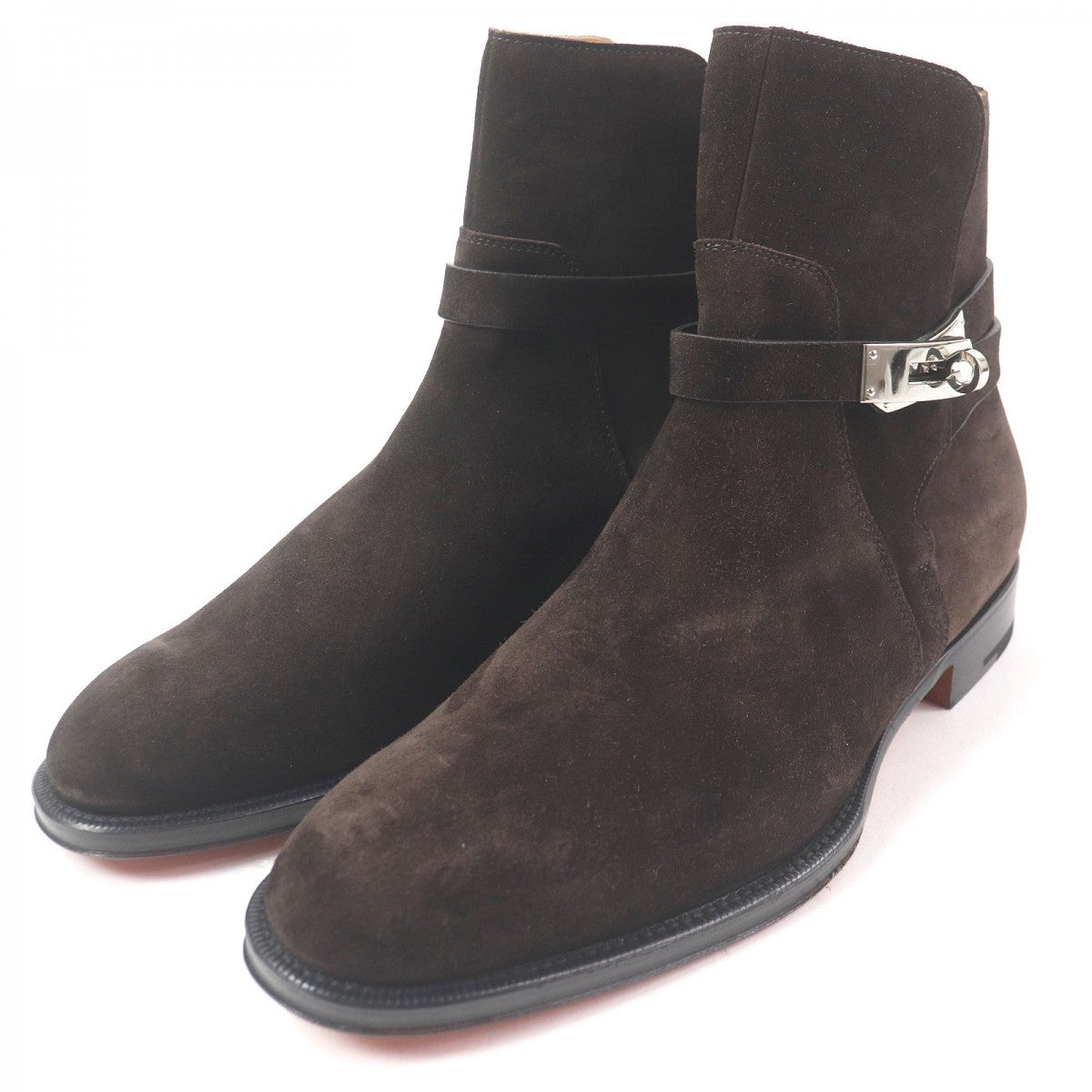 HERMES boots Main: Suede leather Dark brown Fortune mens 41