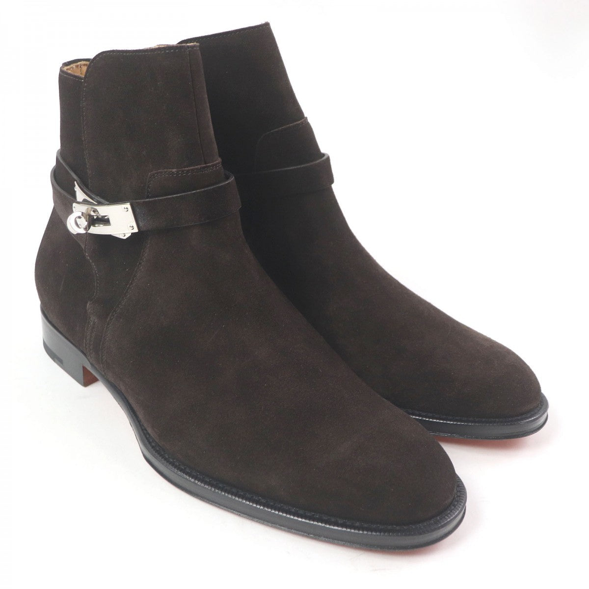 HERMES boots Main: Suede leather Dark brown Fortune mens 41