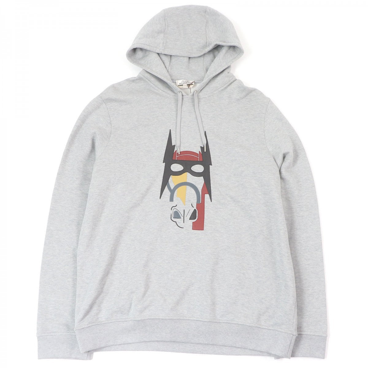 HERMES Hoodie 267680H Main: 100% cotton, Part: Sheepskin, Part: 90% cotton, Part: 10% polyurethane, Part: 100% cotton gray mens
