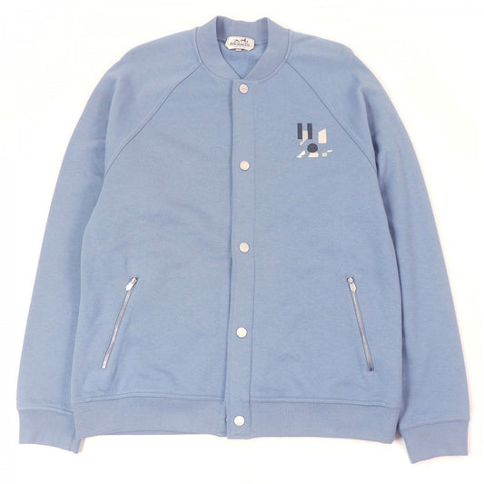 HERMES Jacket Main: 100% cotton, part: 90% cotton, part: 10% elastane (polyurethane), part: lambskin blue Jeu dAdresse mens XL