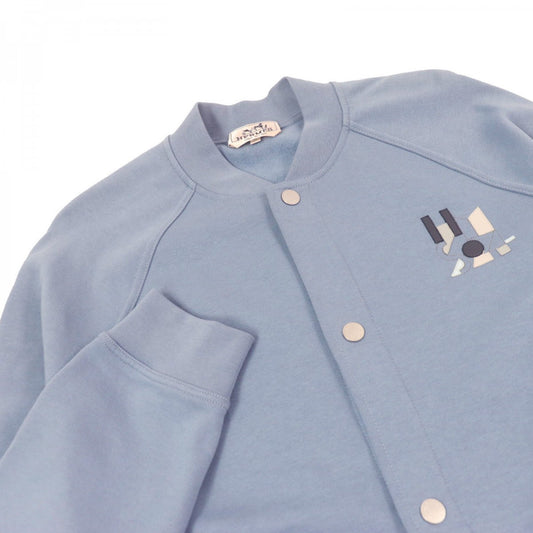 HERMES Jacket Main: 100% cotton, part: 90% cotton, part: 10% elastane (polyurethane), part: lambskin blue Jeu dAdresse mens XL