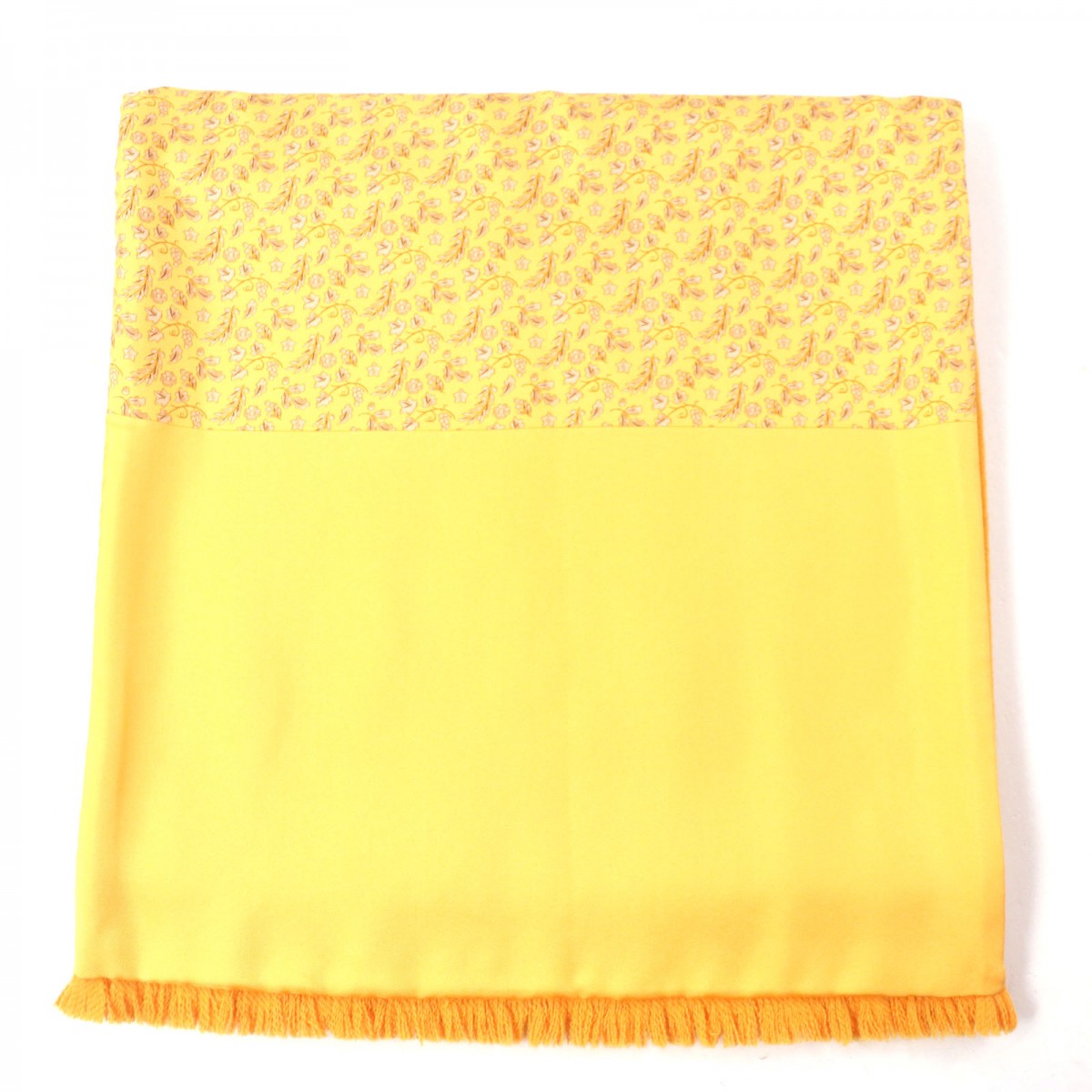 HERMES Scarf Main: 100% silk, Part: 100% angora yellow mens