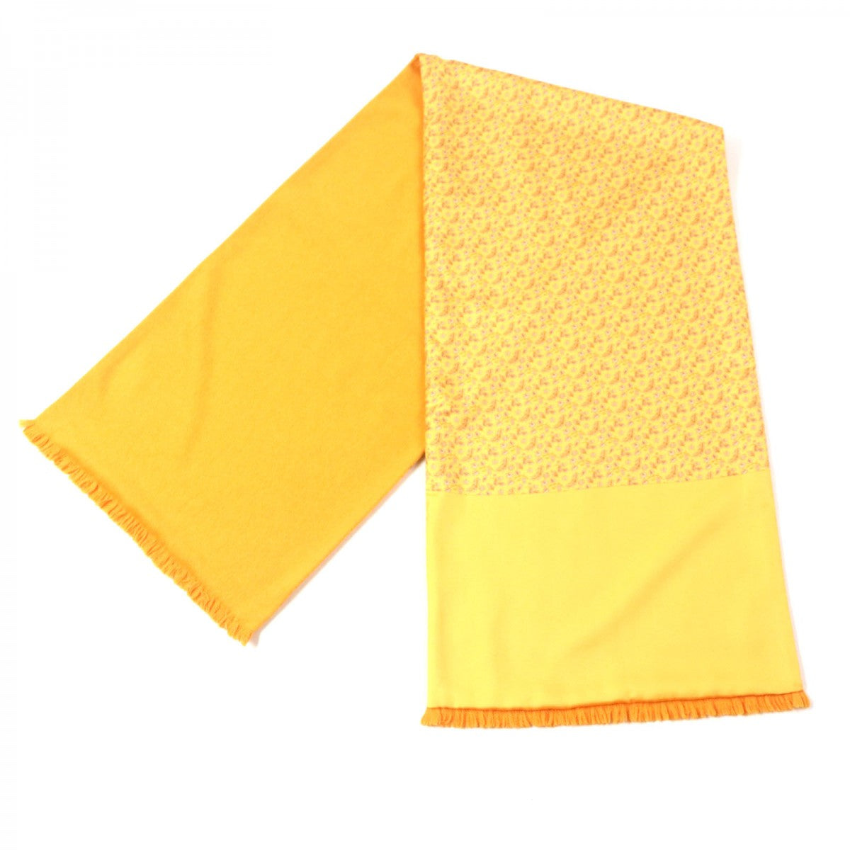 HERMES Scarf Main: 100% silk, Part: 100% angora yellow mens